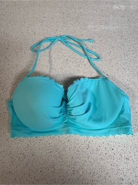 Victoria's Secret Turquoise Scalloped Halter Bikini Top